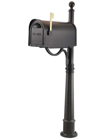Classic Curbside Mailbox with Ashland Post in Oil-Rubbed Bronze.